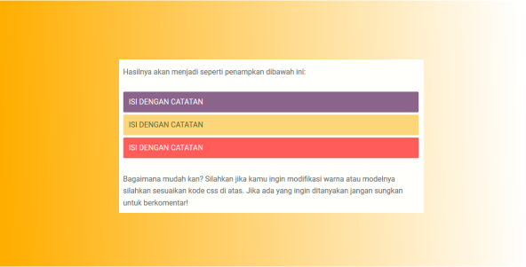 Cara Simpel Membuat Kotak Catatan Warna Warni di Postingan Blog
