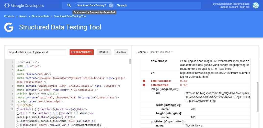 Cara mengatasi error struktur data di webmaster lengkap