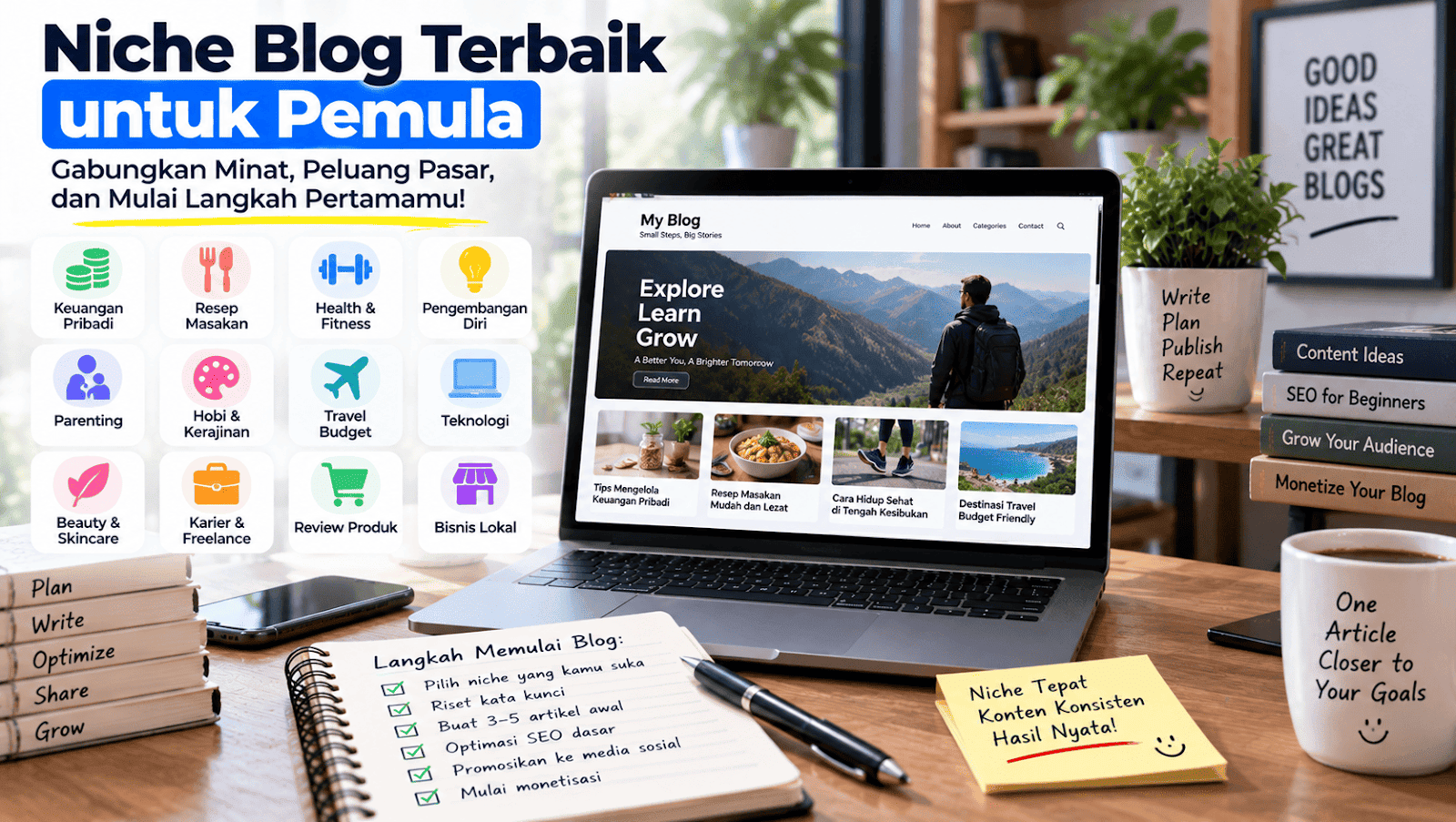 Niche Blog Terbaik untuk Pemula: 12 Ide yang Mudah Dimulai