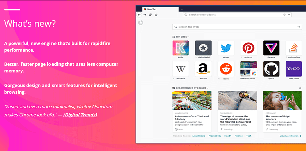 Wajib Coba: Browser Mozilla Firefox Quantum Tampil Lebih Elegan dan 2x Lebih Cepat